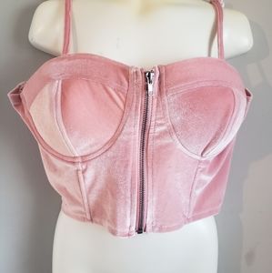 VELVET BUSTIER TOP